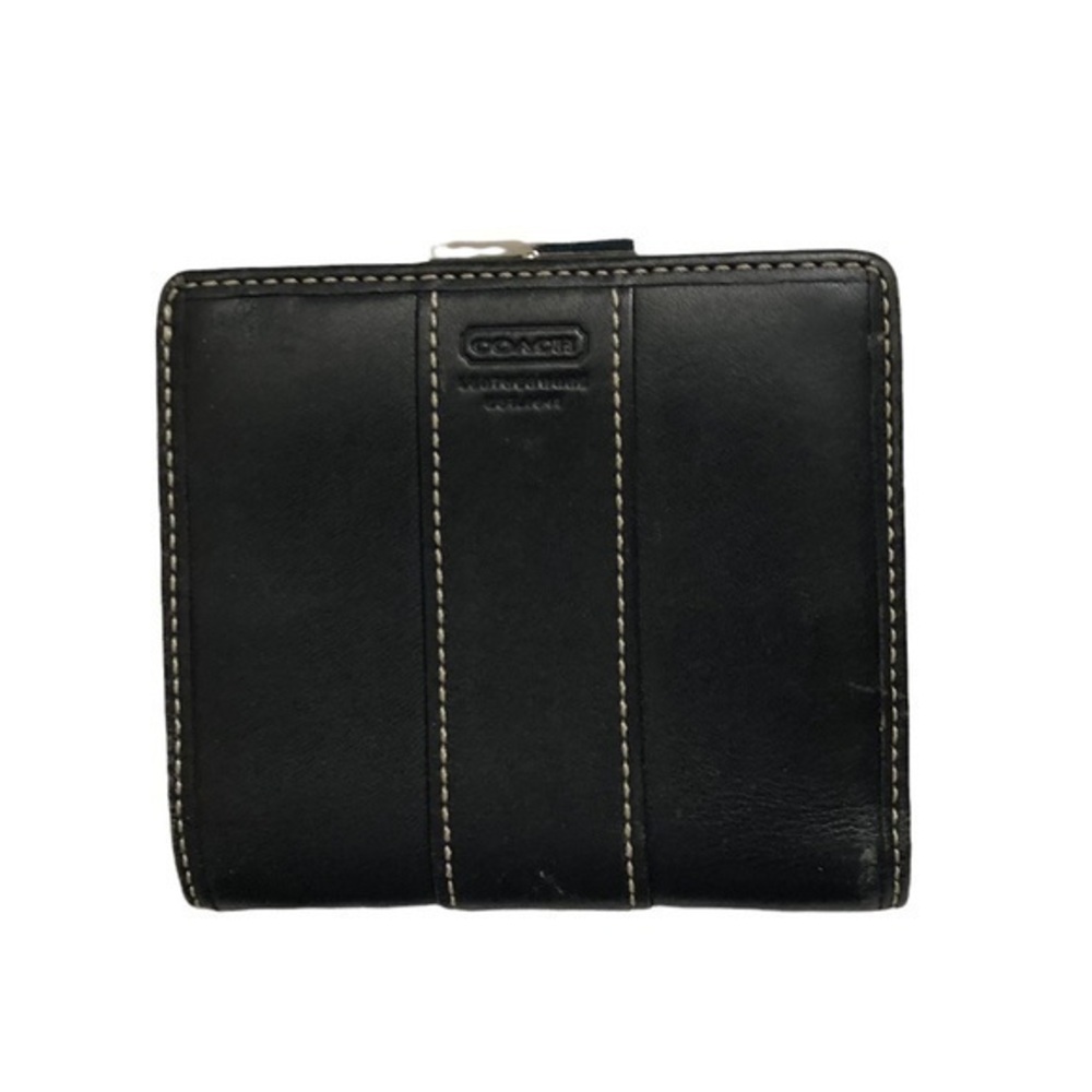 Coach vintage y2k small black leather wallet - Picture 1 of 10